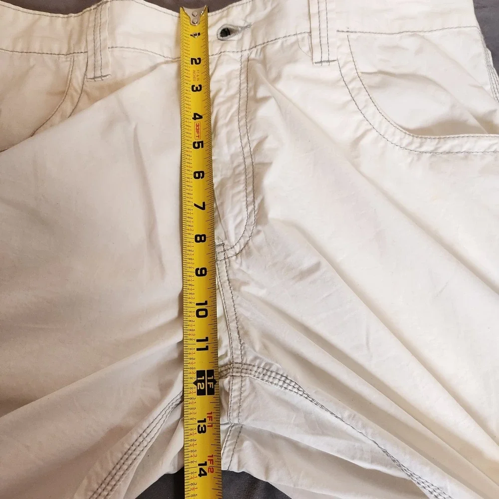 INC International Concepts Men's White Cargo Shorts Size 36 100% Cotton Utility